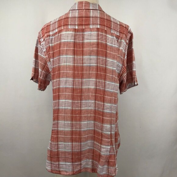 TOMMY BAHAMA - MEN'S LARGE - CORAL SHORT SLEEVE BUTTON UP LINEN SHIRT W/ POCKETS - Picture 3 of 5